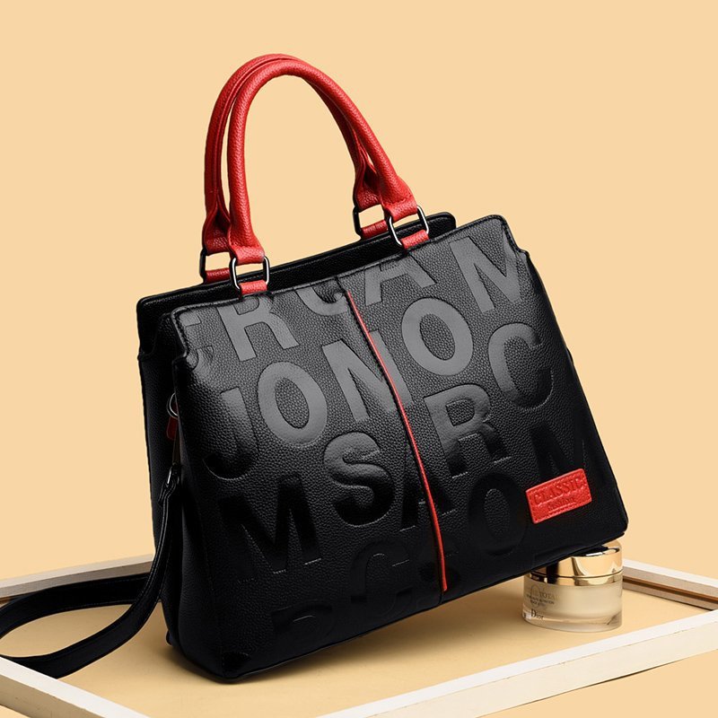 Monogram print shoulder bag Eye Catching Color With Large Capacity Casual Handbag