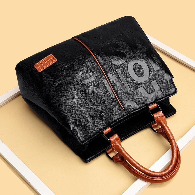 Monogram print shoulder bag Eye Catching Color With Large Capacity Casual Handbag
