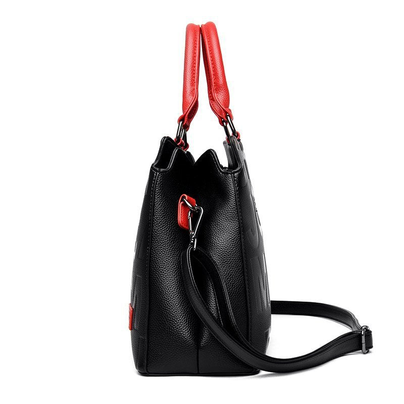 Monogram print shoulder bag Eye Catching Color With Large Capacity Casual Handbag