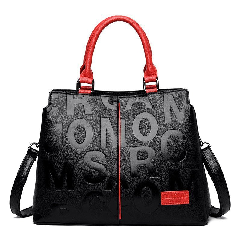 Monogram print shoulder bag Eye Catching Color With Large Capacity Casual Handbag
